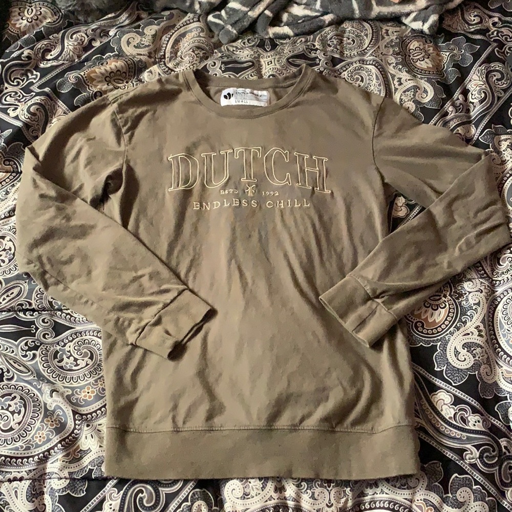 Green long sleeve Dutch Bros tee